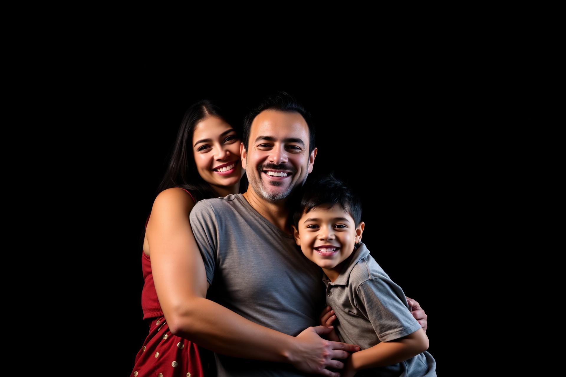 Família feliz sorrindo